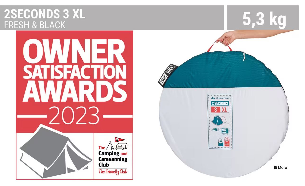 Quechua 3 XL Blackout Pop Up tent